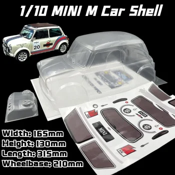 1/10 MINI Classic M Auto Shell PVC RC auto Tělo 210 mm Rozvor 165mm Šířka Transparentní Čistý MST TAMIYA CARTEN 3R M Auto
