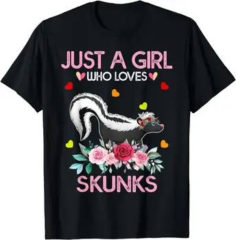 Skunk Tričko Pro Ženy Grils Dárek Jen Holka, Která Miluje Skunky T-Shirt dlouhé rukávy