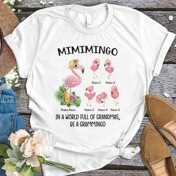 umění Babička Flamingo T-Shirt, Babička Tričko, Mateřství Tričko, Dárek, nový. HOT