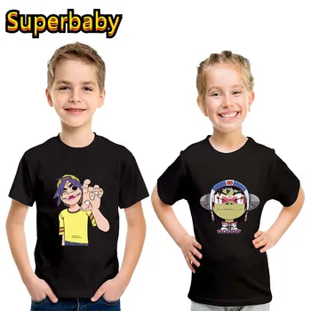 Gorillaz Rock Band ChakaKhan Nudle Tisku Módní tričko Děti Dítě Chlapci Dívky Šaty Letní Příležitostné Děti Bavlněné tričko