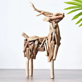 Život ručně vyráběné z masivního dřeva jelen ozdoby obývacího pokoje TV stolek víno kabinet bytové dekorace řemesla kreativní dárky