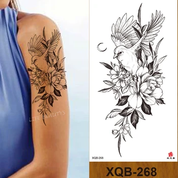 Vodotěsný Dočasné Tetování Ženy, Květ, Pták, Hodiny, Růže Srdce Módní Tělo Umění Rameno Tetování Vody Převodu Holka, Dekorace